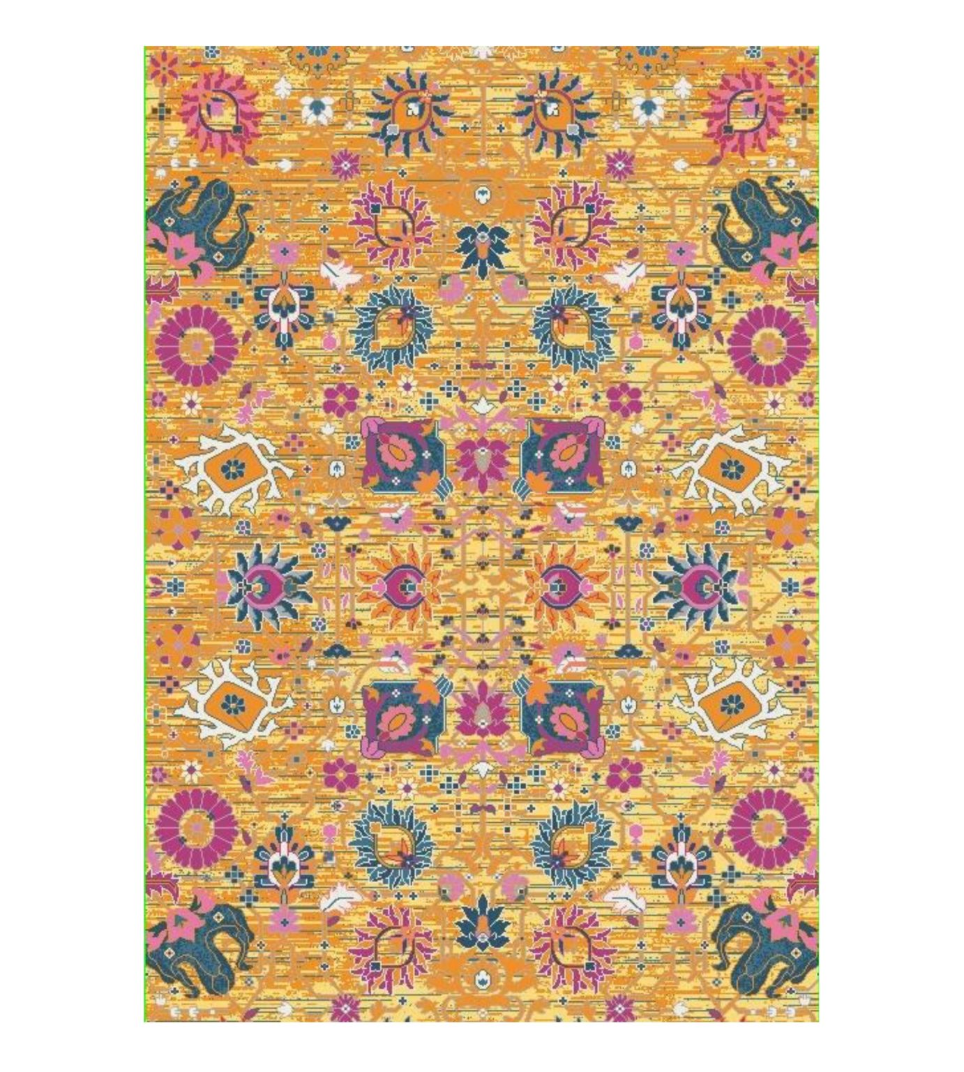 Good Composition Yellow Rug Zenith Petal Floral Yellow - Rugs & Carpets for Sale Online - Prime Rugs